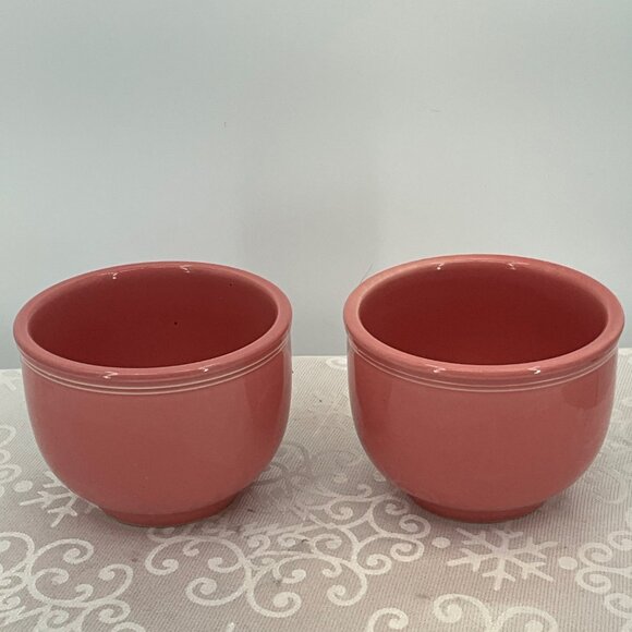 Homer Laughlin China USA Pink Rose Bowls 4.5" x 3.5" Set/2 - Picture 1 of 7